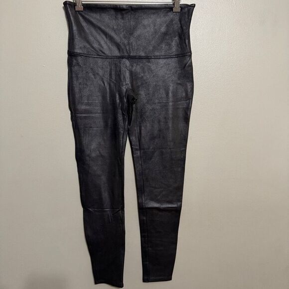 SPANX Faux Leather Fleece-Lined Legging-Tummy Control black size 1X - Picture 2 of 9
